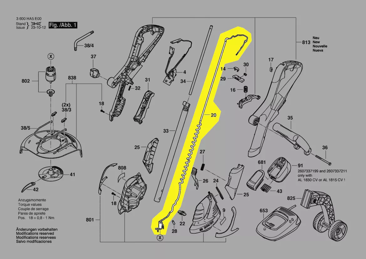 câble alimentation moteur réf. 1 600 A01 1GG Bosch